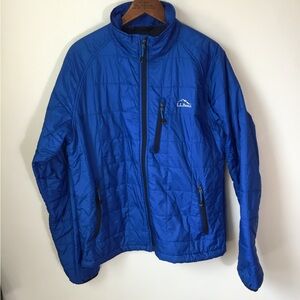 L.L. Bean Men’s Blue Stowaway Prima Loft Lightweight Puffer Jacket